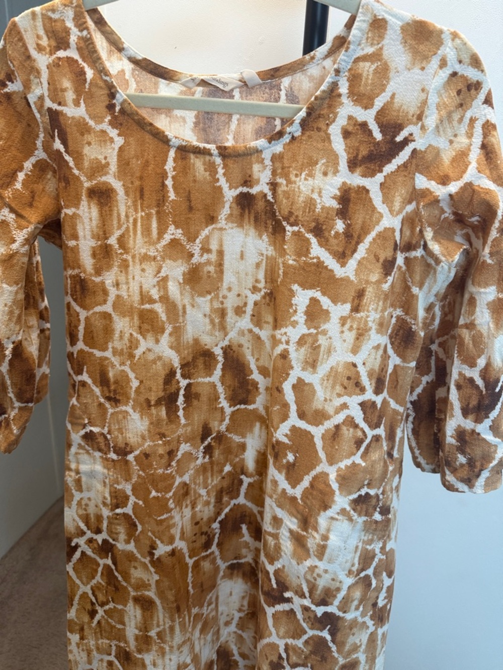 Soft Surroundings Brown and White Animal-Print Dress